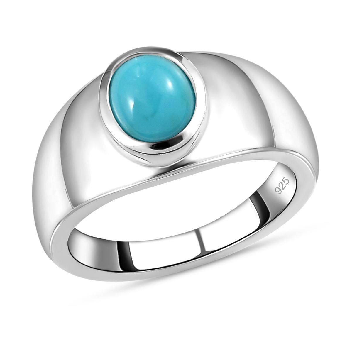 925 Silber Sleeping Beauty Türkis Ring rhodiniert 60-19,0 mm 3,6 ct. 