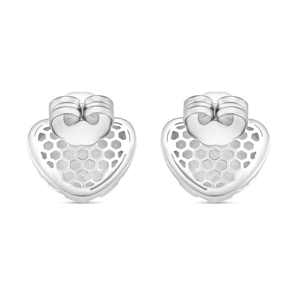 Wei&szlig;e Herz Ohrringe, Nickelfreies Messing image number 5