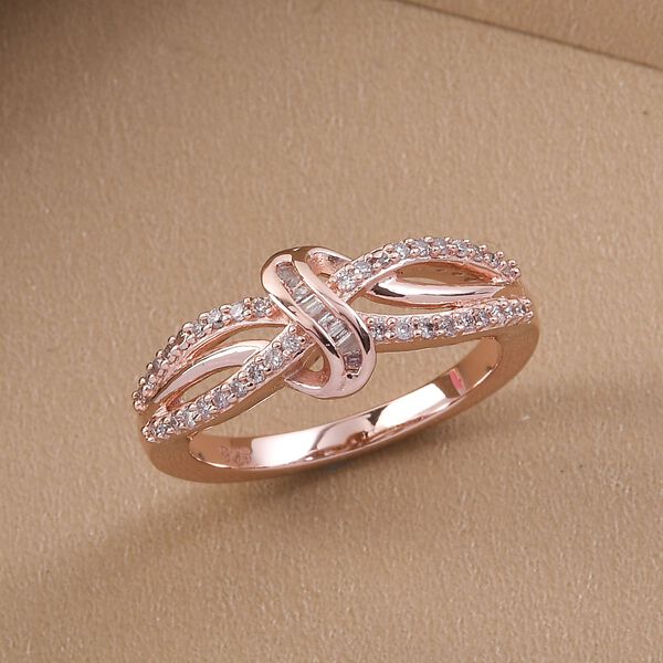 Natürlicher, rosa Diamant-Ring. 925 Silber Roségold Vermeil ca. 0,25 ct image number 2