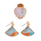 La Marey - Song Brokat Seiden-Haarspangen und Ohrringe, Cremeweiß