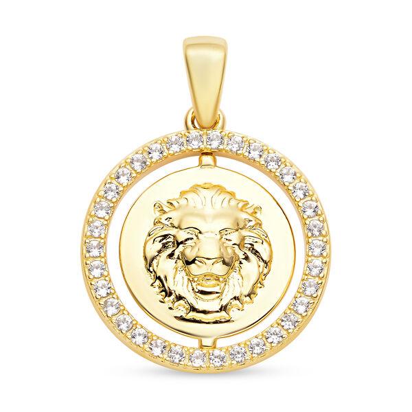 Wei&szlig;er Zirkon L&ouml;we-Anh&auml;nger - 0,63 ct.