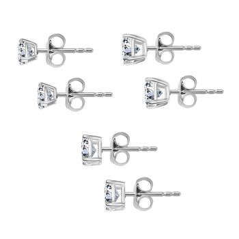 3er-Set Moissanit Ohrstecker - 2,82 ct.