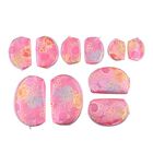 10er-Set Jacquard gewebter Schmuckbeutel mit Reißverschluss, 5 verschiedene Größen, Rosa
