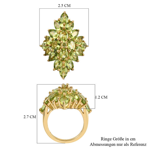 Natürlicher Peridot-Ring, 925 Silber vergoldet  ca. 9,49 ct image number 7