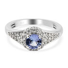 Tansanit und Zirkon Ring 925 Silber platiniert  ca. 0,92 ct image number 0