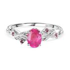 D'Joy Ilakaka Rosa Saphir (Fissure gefüllt), Rosa Turmalin Ring 925 Silber rhodiniert (Größe 21.00) ca. 2,01 ct