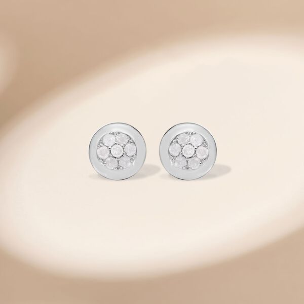 Wei&szlig;e Diamant Ohrringe, 925 Silber platiniert, ca. 0.25 ct image number 2