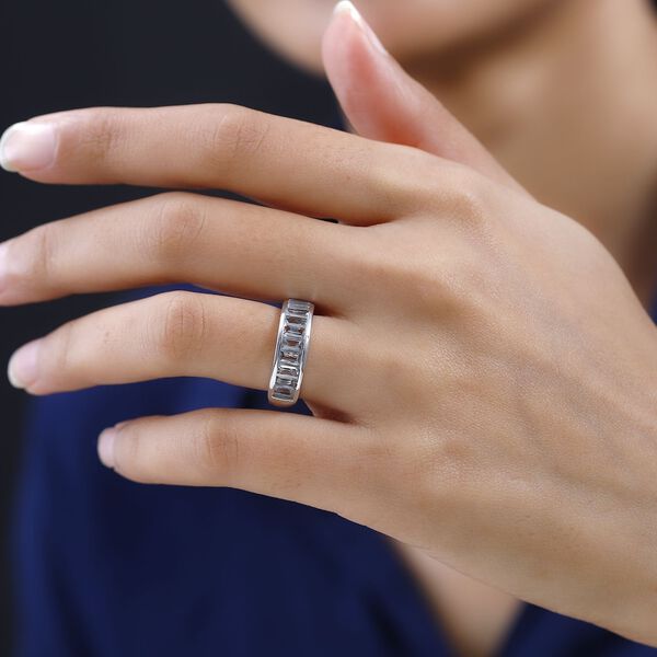 Weißer Topas Ring, 925 Silber platiniert, (Größe 16.00) ca. 2.53 ct image number 2