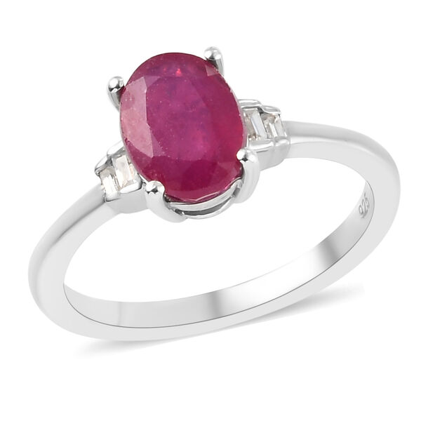 Afrikanischer Rubin und Zirkon-Ring- 1,87 ct. image number 4