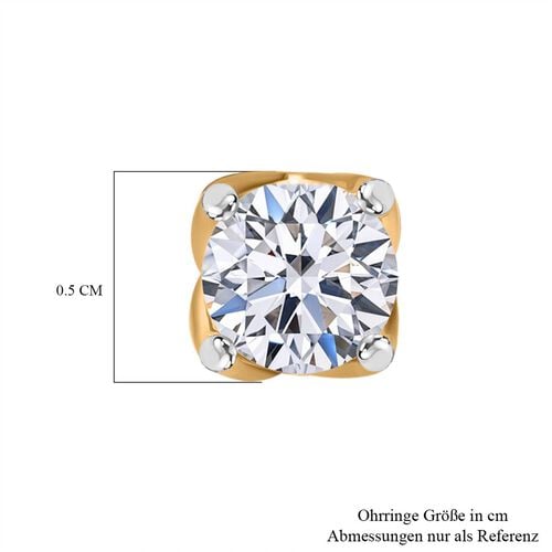 LUXURIANT DIAMOND - Lab Grown Diamant VS-EF SGL zertifiziert Ohrringe 925 Silber Gelbgold Vermeil ca. 0,50 ct. image number 5