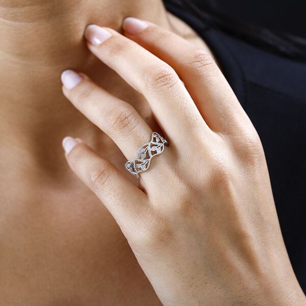 ALLORO Ring mit Diamantakzenten, 925 Silber platiniert image number 3