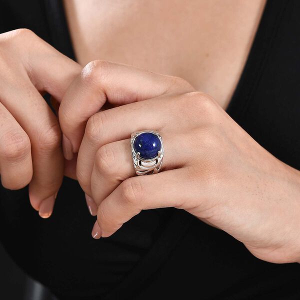 Lapislazuli Ring Messing (Gr&ouml;&szlig;e 17.00) ca. 6,78 ct image number 3