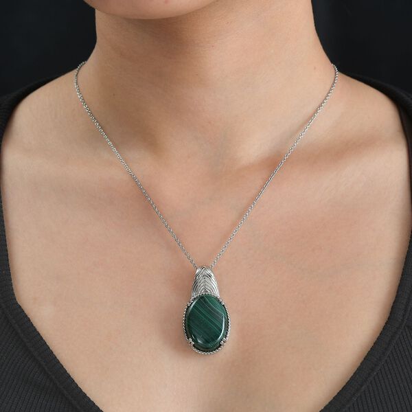 Malachit Schmuckset Edelstahl ca. 30.00 ct image number 2