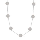 Grüner Quarz Station Style Halskette ca. 50 cm 925 Silber rhodiniert ca. 25.00 ct