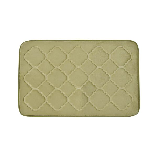 Homesmart- 2er-Set geprägte Flanell-Badematte mit rutschfester Unterseite. Grün image number 4