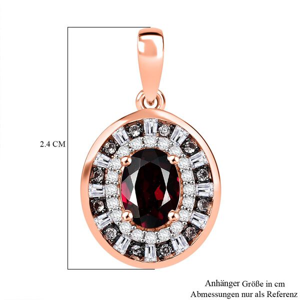 Rhodolith Granat, weißer und Champagner Zirkon Anhänger - 2,28 ct. image number 6
