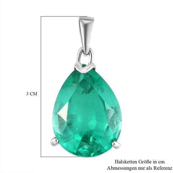 Smaragd-Triplett-Quarz-Solit&auml;r-Anh&auml;nger in Silber, 16,65 ct. image number 6