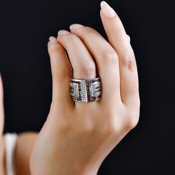 Mehrfarbiger Saphir und Zirkon-Ring - 4,40 ct.