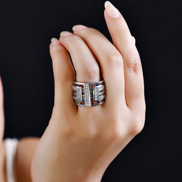 Mehrfarbiger Saphir und Zirkon-Ring - 4,40 ct. image number 3