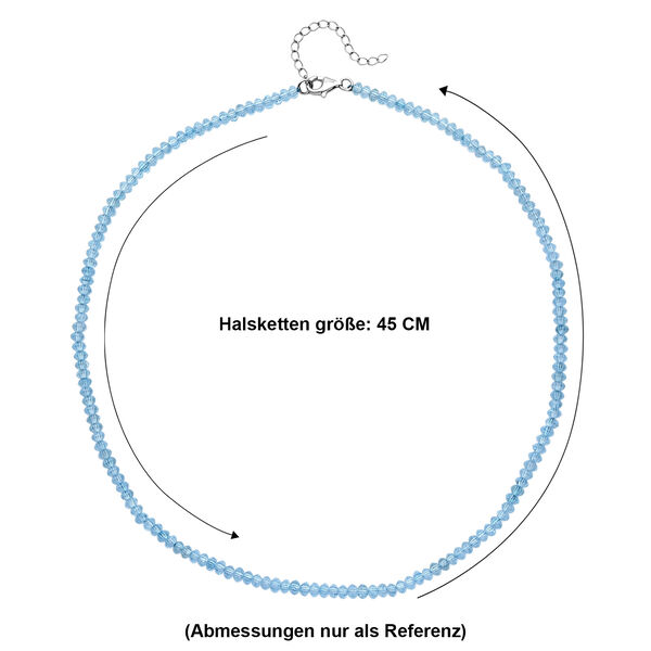 D'Joy Blau Topas Halskette ca. 45 cm 925 Silber Rhodiniert ca. 45,00 ct. image number 5