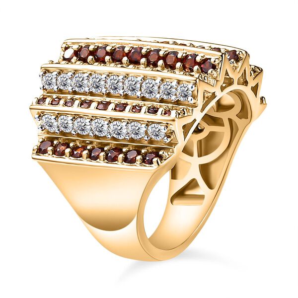 GP Art D&eacute;co Kollektion - Zirkon, roter Granat und blauer Saphir-Ring - 4,82 ct. image number 5