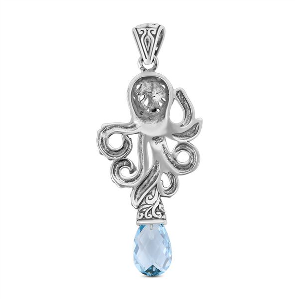 Royal Bali Kollektion- Oktopus himmelblauer Topas-Anh&auml;nger image number 5