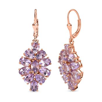 Rose de France Amethyst Ohrringe, 925 Silber ros&eacute;vergoldet ca. 9.27 ct