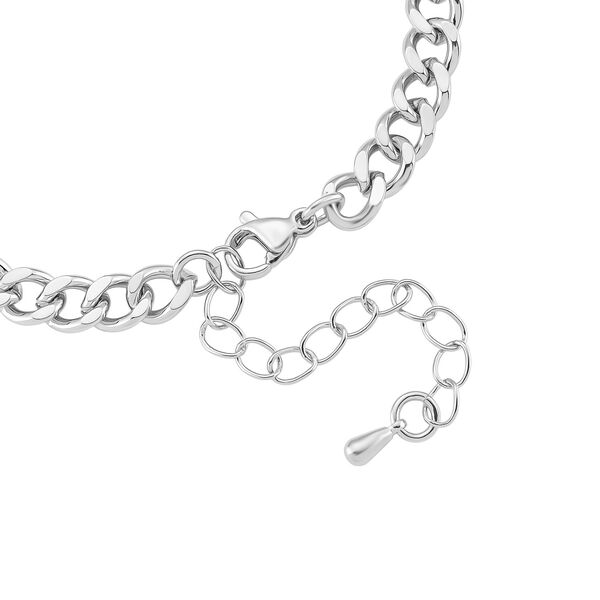 Wei&szlig;es Zirkonia und gr&uuml;nes Nanokristall 18+4cm Armband in Silberton image number 5