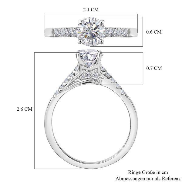 Moissanit Ring 925 Silber rhodiniert (Gr&ouml;&szlig;e 20.00) ca. 1,16 ct image number 7