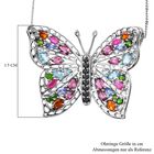 GP Italian Garden Kollektion - Mehrfarbiger Edelstein-Schmetterlings-Anhänger mit Kette in platiniertem Silber - 6,10 ct. image number 6