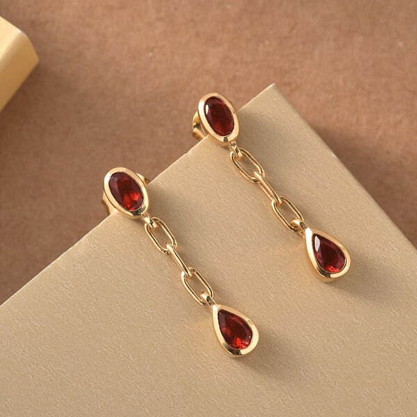 Mexikanische Kirschfeuer-Opal-Ohrh&auml;nger in Silber image number 2