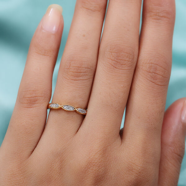 Wei&szlig;er Diamant P Ring 925 Silber Vermeil YG ca. 0,10 ct. image number 3