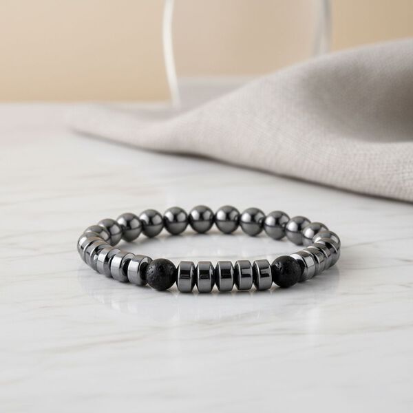 Shungit, Terahertz Armband Flexibles cm ca. 45.00 ct image number 1