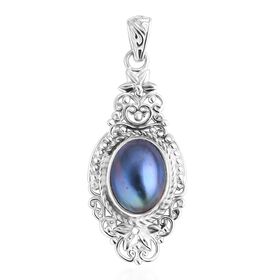 Royal Bali - Blau Mabe Perle Anhänger 925 Silber