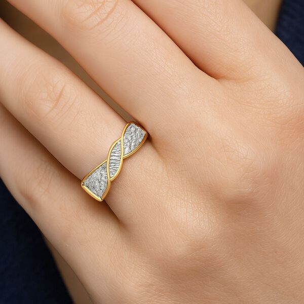 LUXURIANT DIAMOND - Lab Grown Diamant SI-GH SGL zertifiziert Ring, 925 Silber 750 Gelbgold Vermeil (Gr&ouml;&szlig;e 17.00) ca. 1,00 ct image number 2