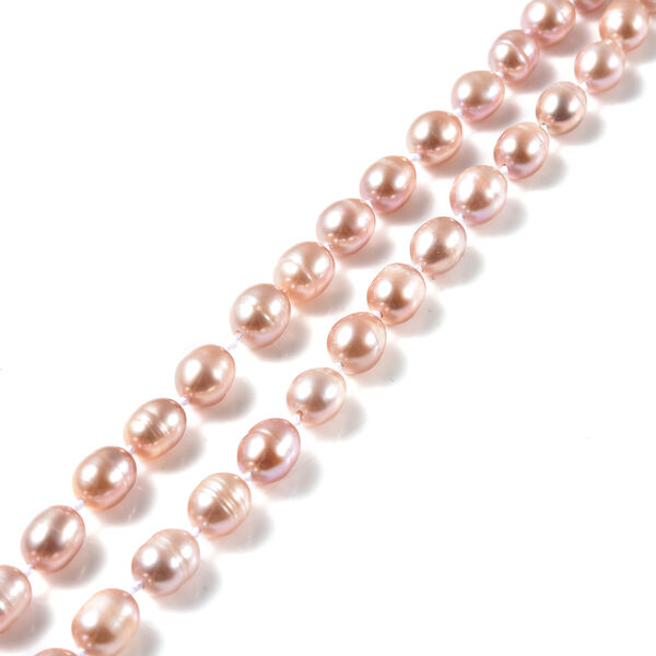 Lila S&uuml;&szlig;wasserzucht Perle Halskette ca. 45 cm 925 Silber rhodiniert image number 3