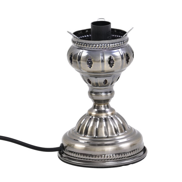 Handgefertigte orientalische Mosaik Glas Tischlampe - Zylinderform, Gr&ouml;&szlig;e 13x13x40 cm, Blau image number 5