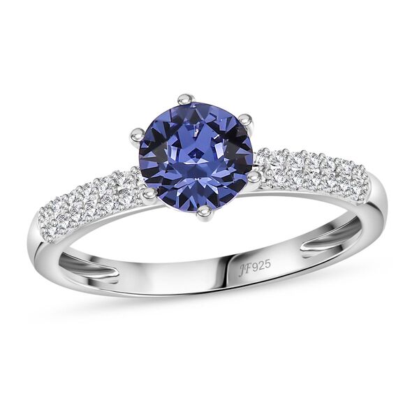 J Francis gefertigt mit SWAROVSKI- Weißer und Tansanit Swarovski Kristall Ring image number 4