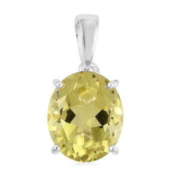 Ouro Verde-Quarz Anh&auml;nger 925 Silber ca. 4,58 ct.