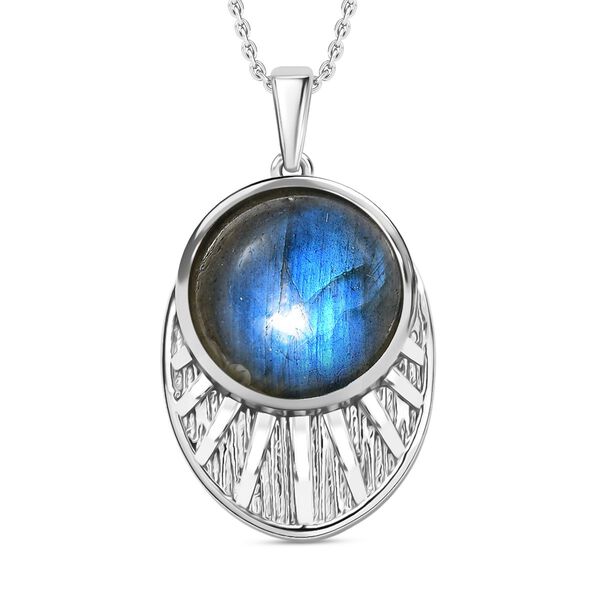 AAA Labradorit Anhänger mit 50cm Kette - 11,50 ct. image number 0