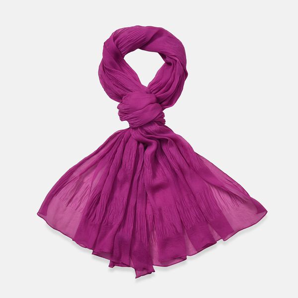 LA MAREY – 100% Maulbeer-Seidenschal Chiffon, 60x170cm, weinrot image number 9