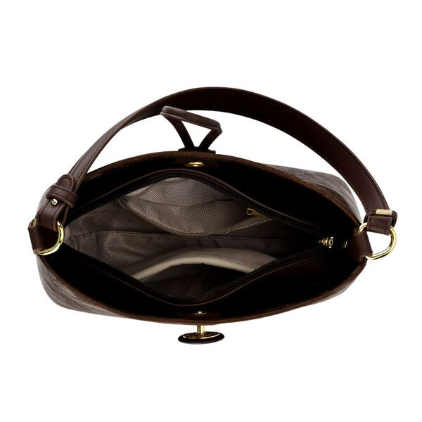 Crossbody Taschen Set 2 teilig mit Rei&szlig;verschlussfach und Innenfach 30 x 12 x 20 cm Dunkelbraun image number 7