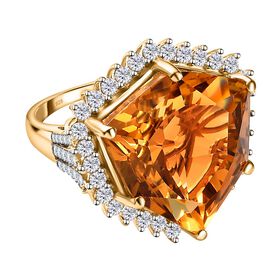 AA Citrin und Zirkon Ring - 26,26 ct.