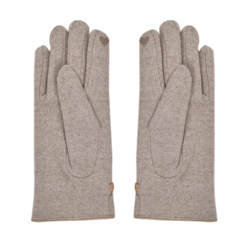 LA MAREY - Kaschmirwolle Handschuhe mit Schnalle, Gr&ouml;&szlig;e 23x9 cm, Beige