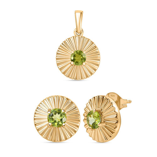 Peridot Anhänger und Ohrringe image number 0