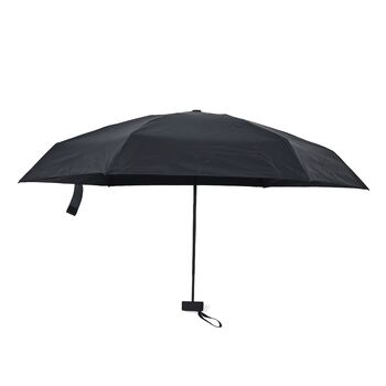 Sturmfester Pocketschirm mit UV-Schutz und Etui, 91x52cm, Schwarz