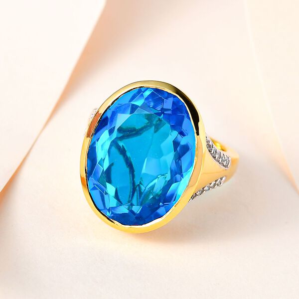 Karibik Quarz und Zirkon Ring - 20,09 ct. image number 2