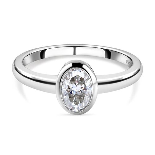 88 Facetten Moissanit-Ring, 925 Silber platiniert (Größe 21.00) ca. 0,87 ct image number 0