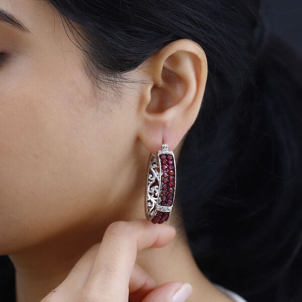 Mosambik Granat Ohrringe Reines Messing ca. 21,00 ct. image number 3