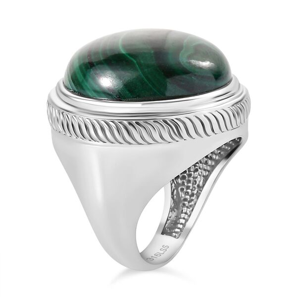 Malachit Ring, 316L Edelstahl , (Gr&ouml;&szlig;e 20.00) ca. 34.88 ct image number 5